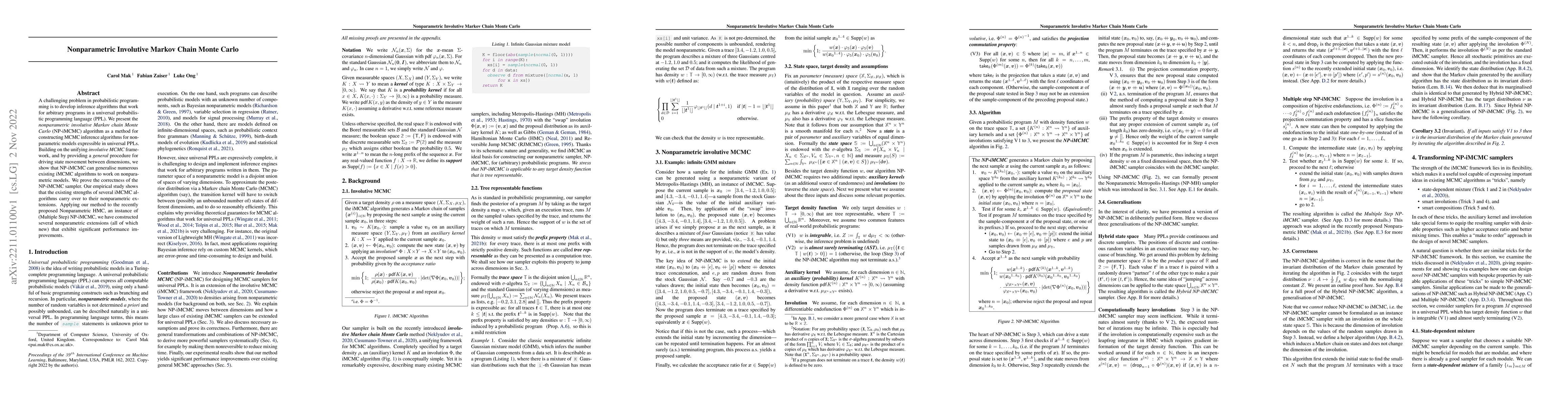 Thumbnail for Nonparametric Involutive Markov Chain Monte Carlo