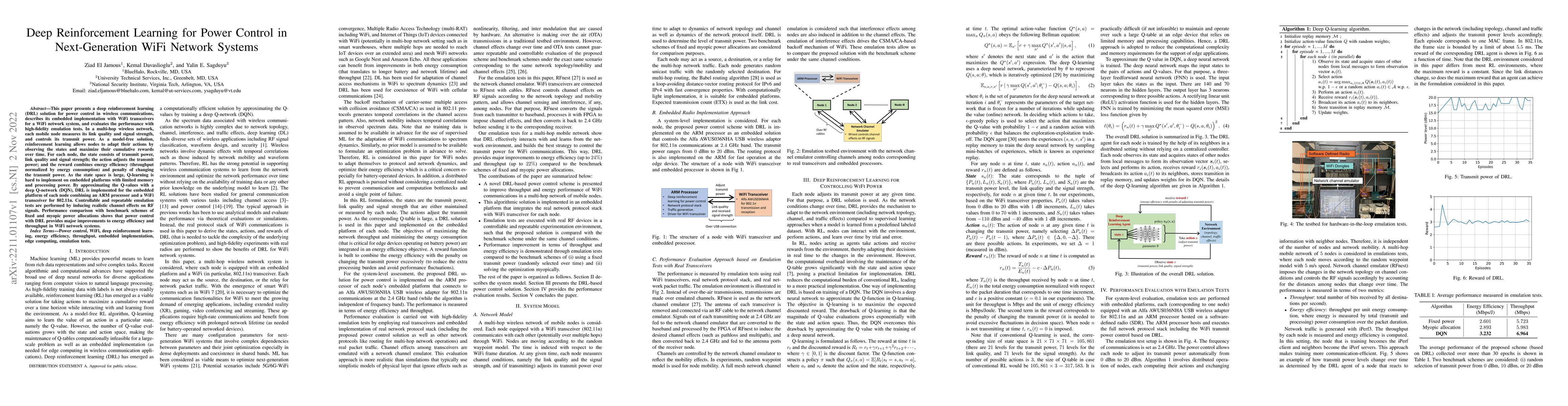 Thumbnail for Deep Reinforcement Learning for Power Control in Next-Generation WiFi
  Network Systems