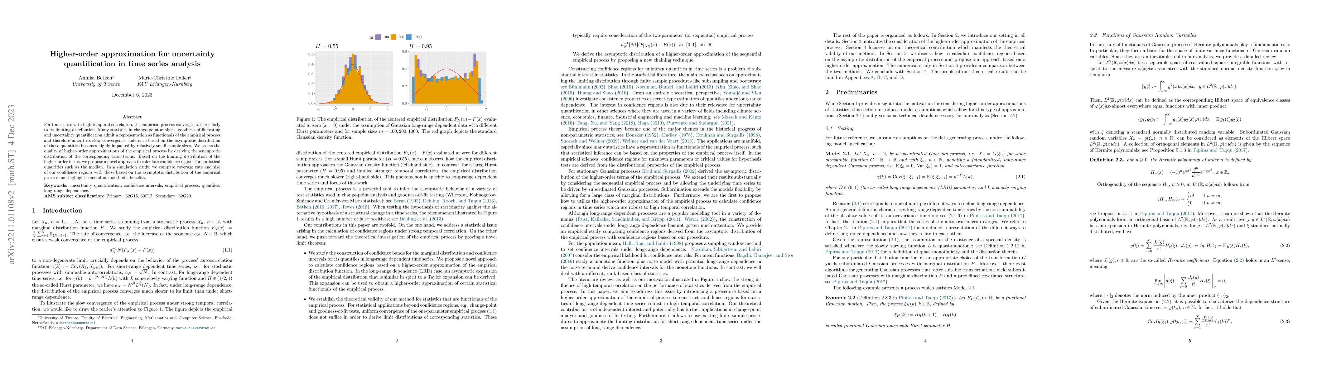 Thumbnail for Higher-order approximation for uncertainty quantification in time series
  analysis