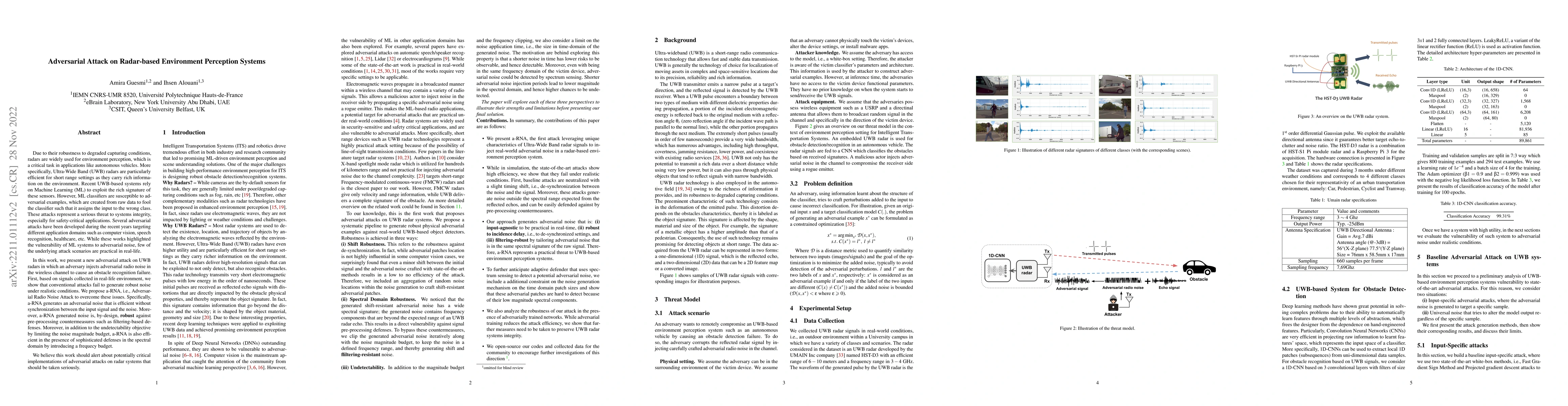 Thumbnail for Adversarial Attack on Radar-based Environment Perception Systems