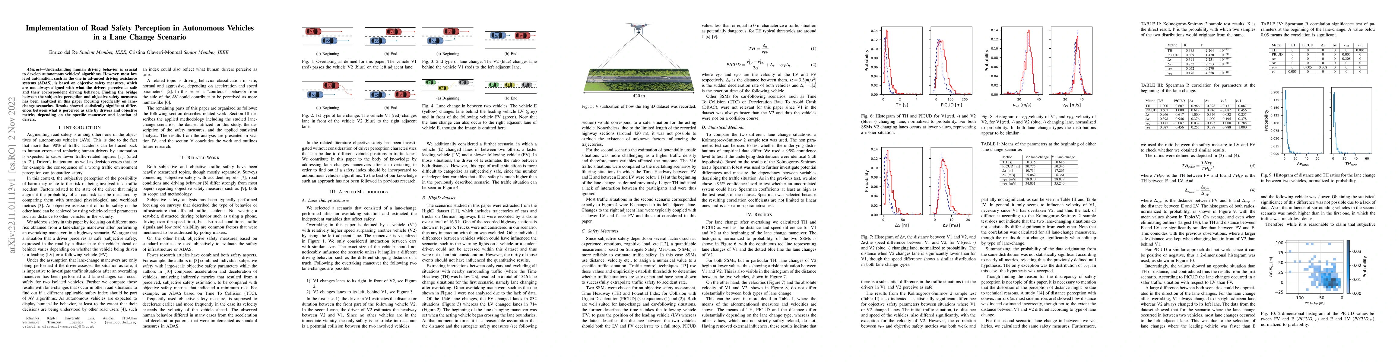 Thumbnail for Implementation of Road Safety Perception in Autonomous Vehicles in a
  Lane Change Scenario