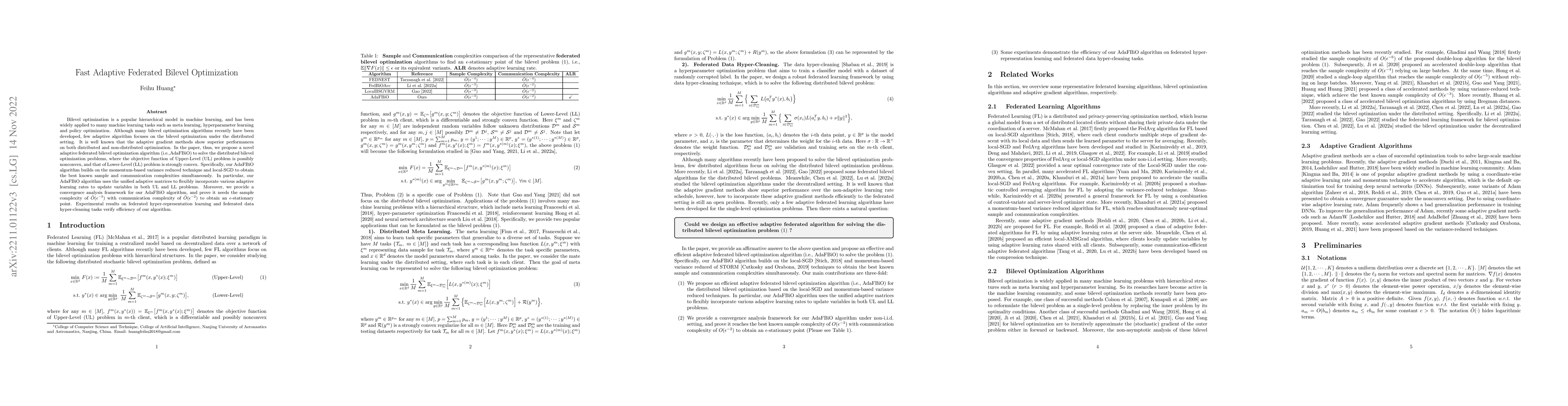 Thumbnail for Fast Adaptive Federated Bilevel Optimization