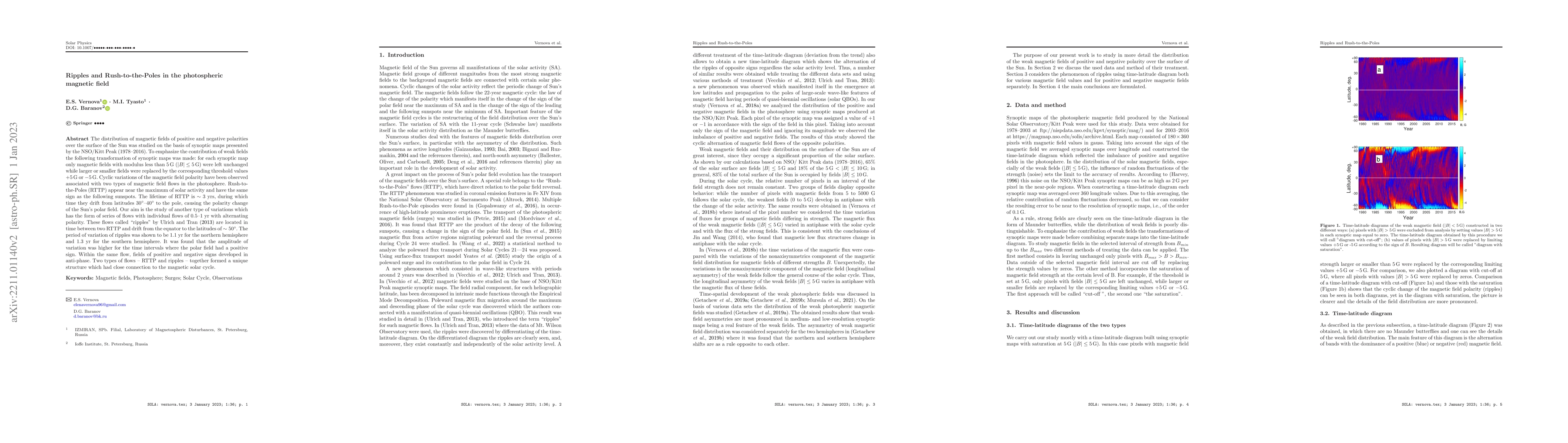 Thumbnail for Ripples and Rush-to-the-Poles in the photospheric magnetic field