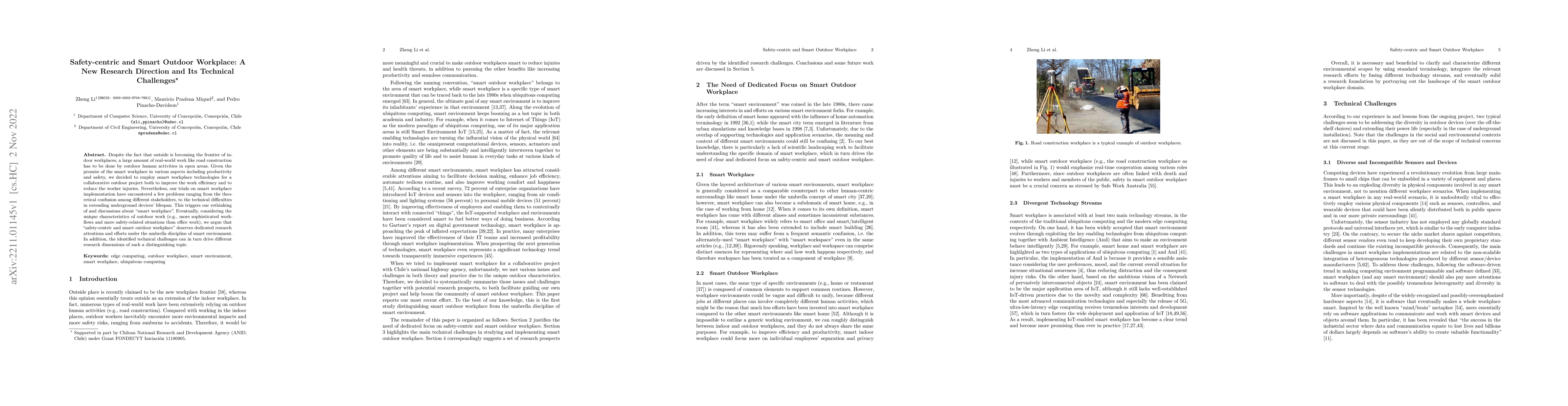 Thumbnail for Safety-centric and Smart Outdoor Workplace: A New Research Direction and
  Its Technical Challenges
