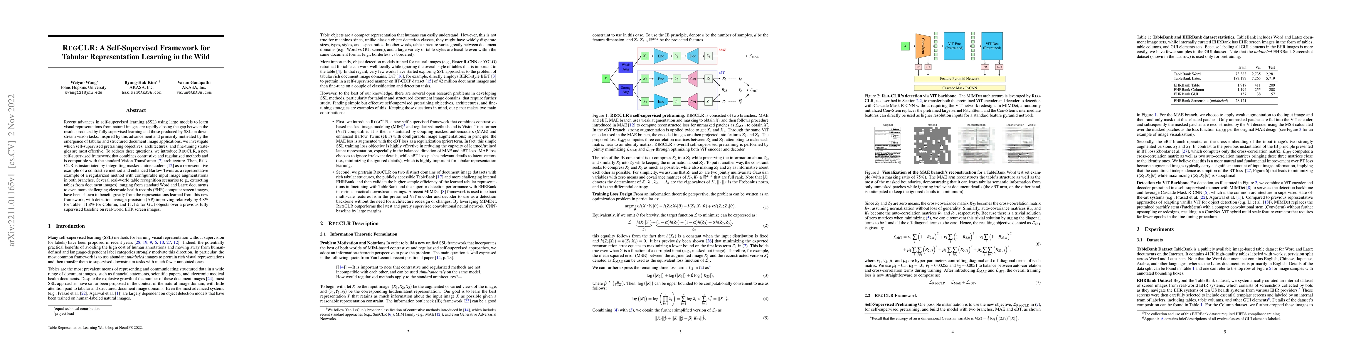 Thumbnail for RegCLR: A Self-Supervised Framework for Tabular Representation Learning
  in the Wild