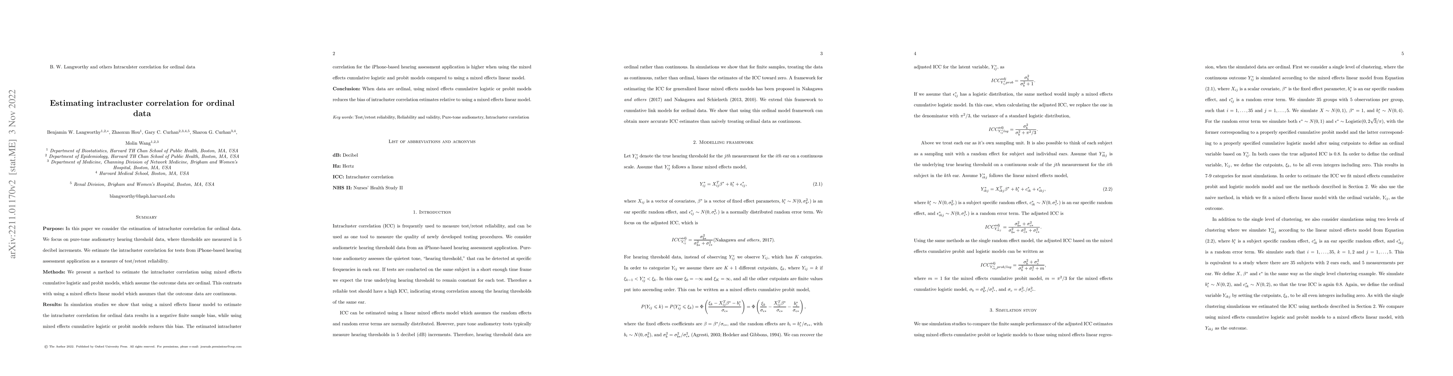 Thumbnail for Estimating intracluster correlation for ordinal data