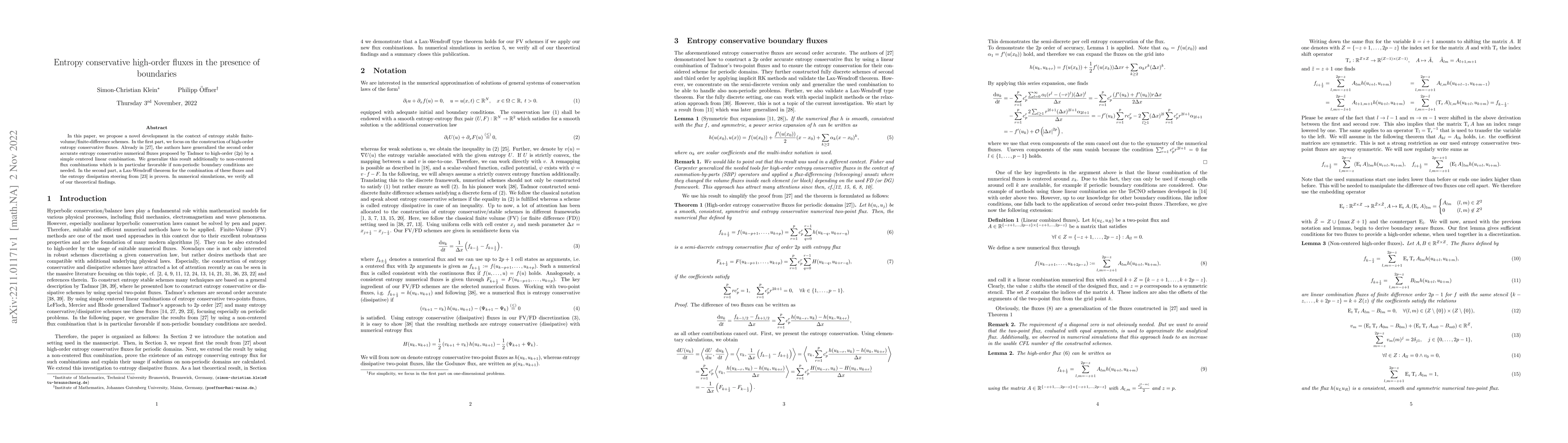 Thumbnail for Entropy conservative high-order fluxes in the presence of boundaries