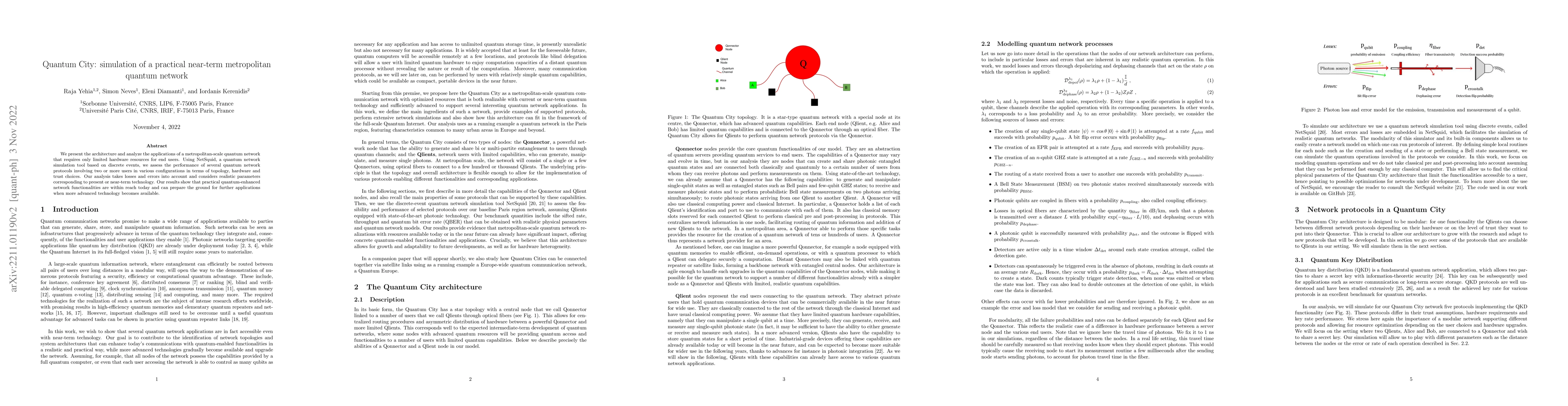 Thumbnail for Quantum City: simulation of a practical near-term metropolitan quantum
  network