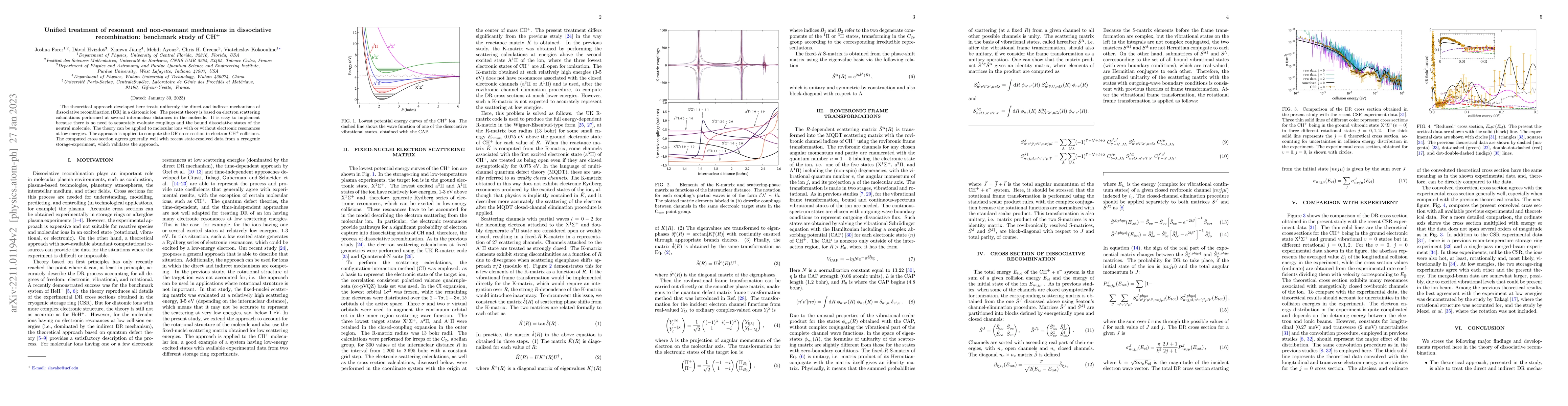 Thumbnail for Unified treatment of resonant and non-resonant mechanisms in
  dissociative recombination: benchmark study of CH$^+$