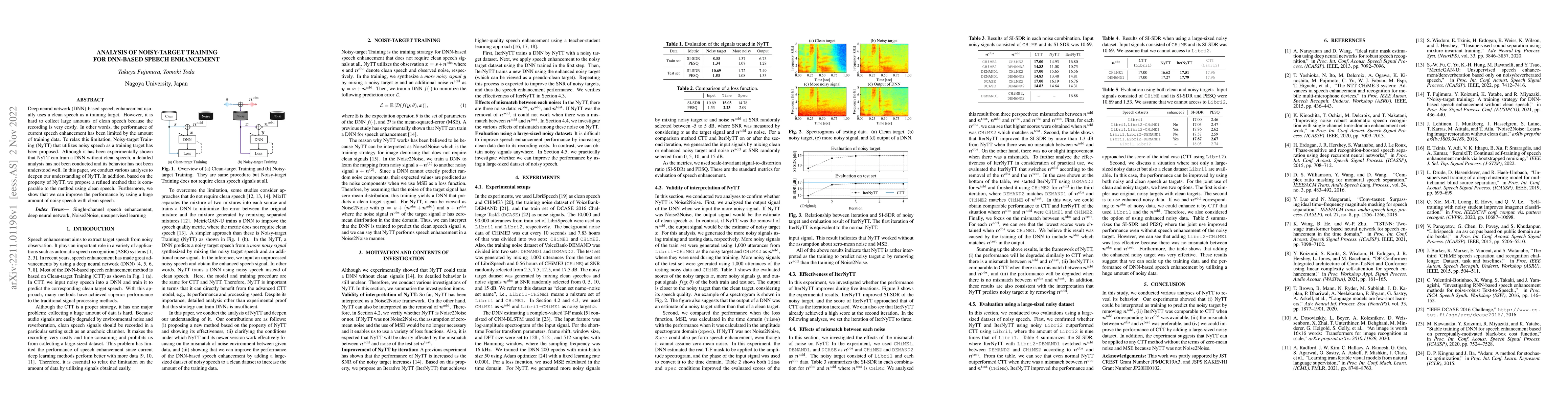 Thumbnail for Analysis of Noisy-target Training for DNN-based speech enhancement