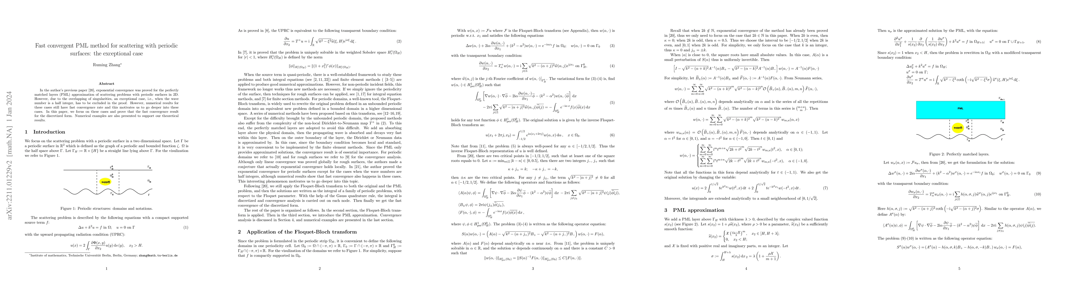 Thumbnail for Fast convergent PML method for scattering with periodic surfaces: the
  exceptional case
