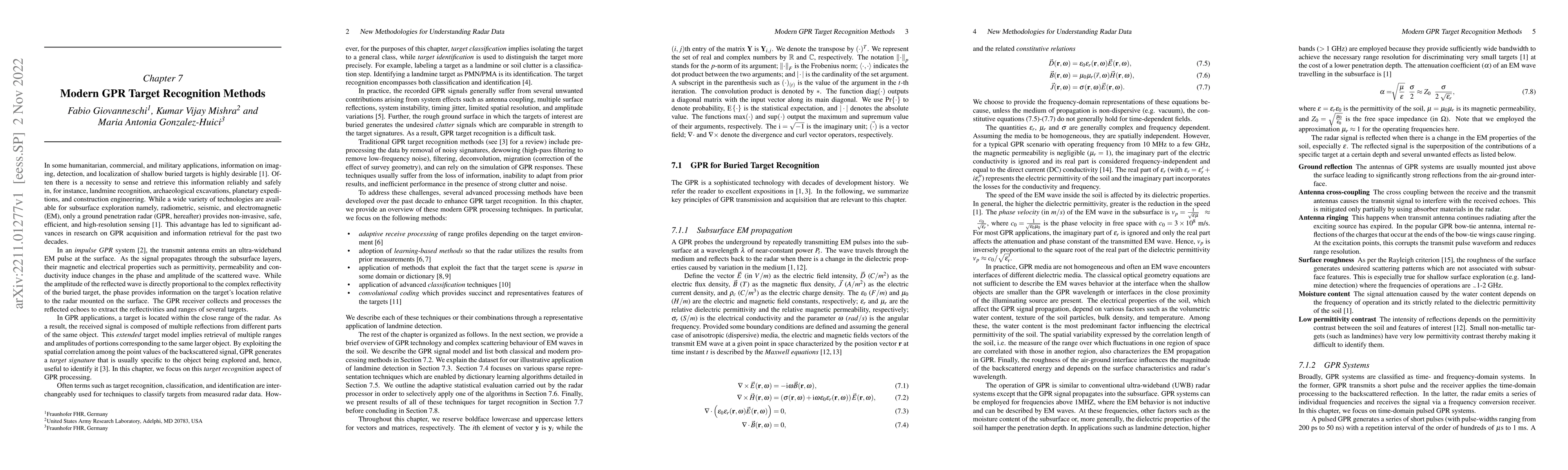 Thumbnail for Modern GPR Target Recognition Methods