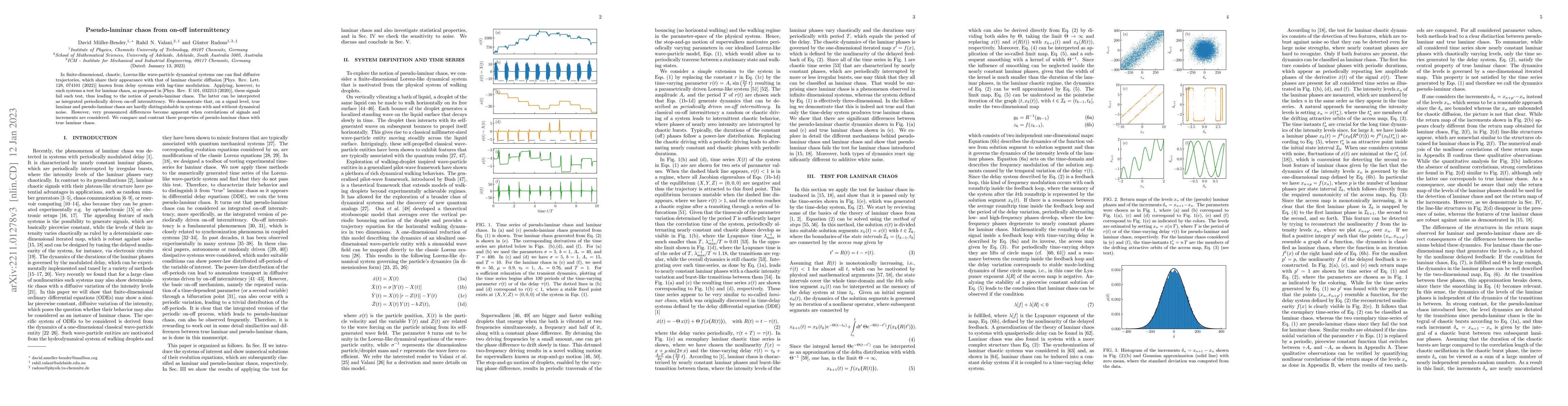 Thumbnail for Pseudo-laminar chaos from on-off intermittency