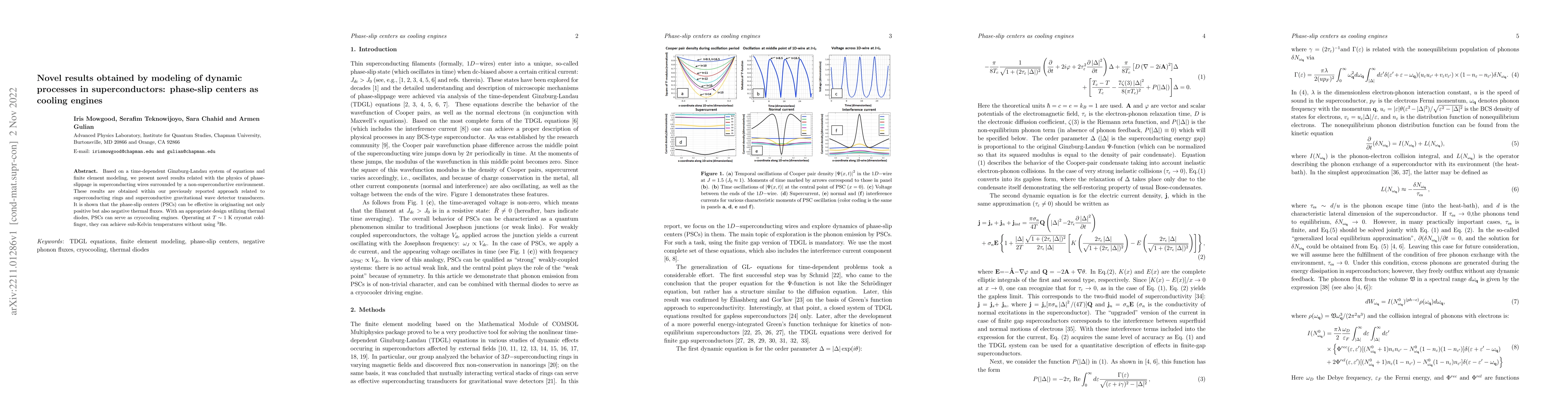 Thumbnail for Novel results obtained by modeling of dynamic processes in
  superconductors: phase-slip centers as cooling engines