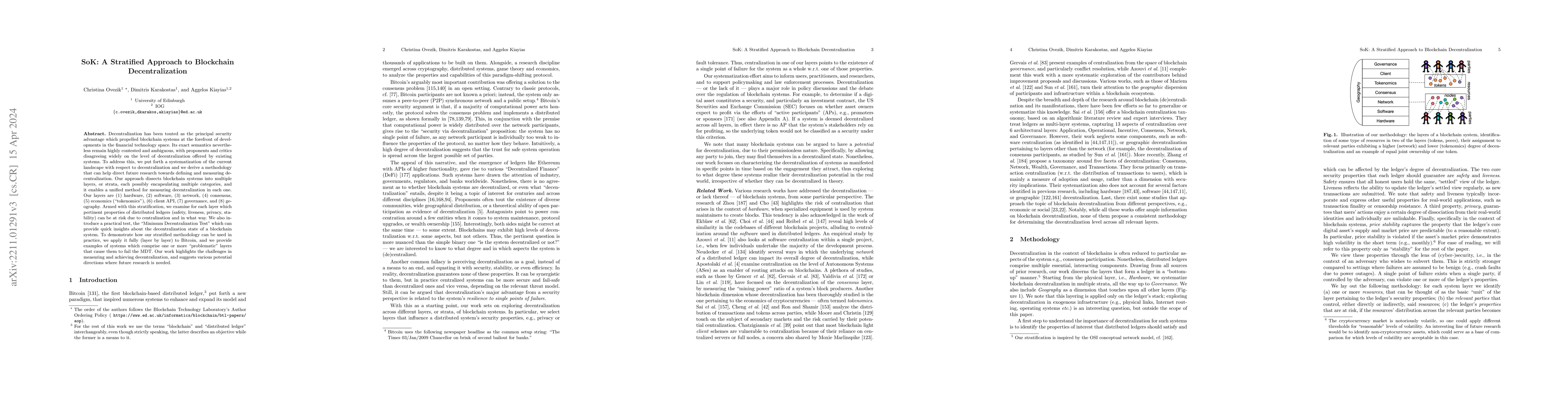 Thumbnail for SoK: A Stratified Approach to Blockchain Decentralization