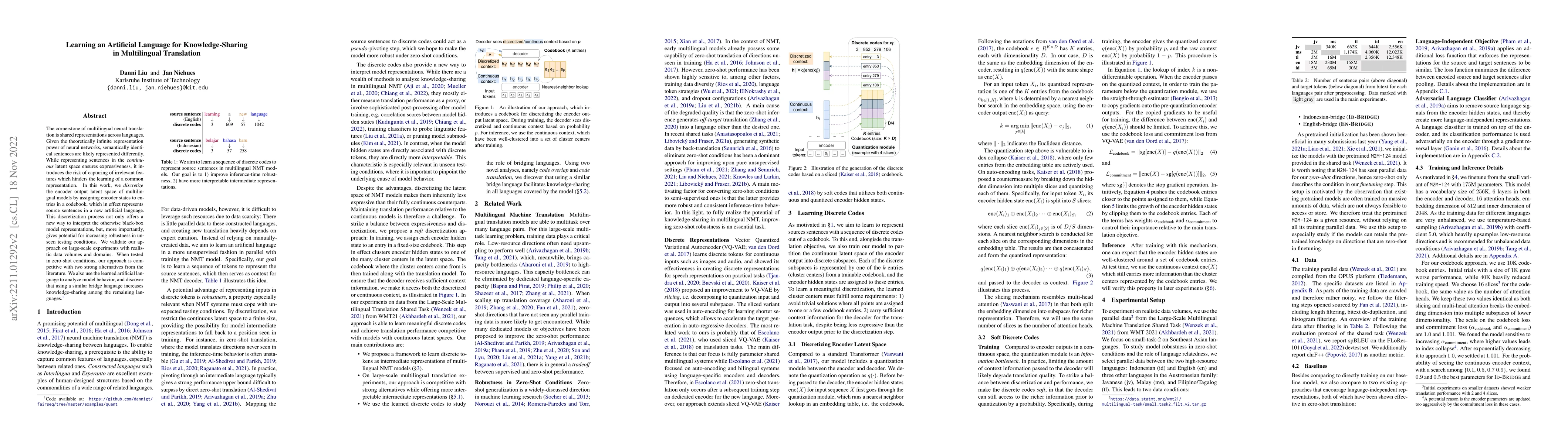 Thumbnail for Learning an Artificial Language for Knowledge-Sharing in Multilingual
  Translation
