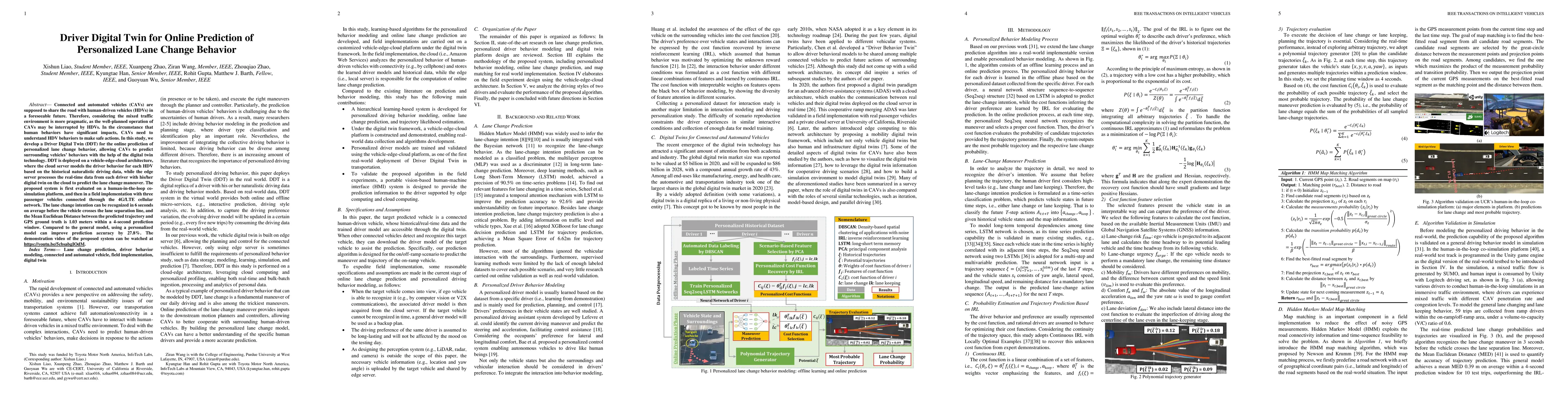 Thumbnail for Driver Digital Twin for Online Prediction of Personalized Lane Change
  Behavior