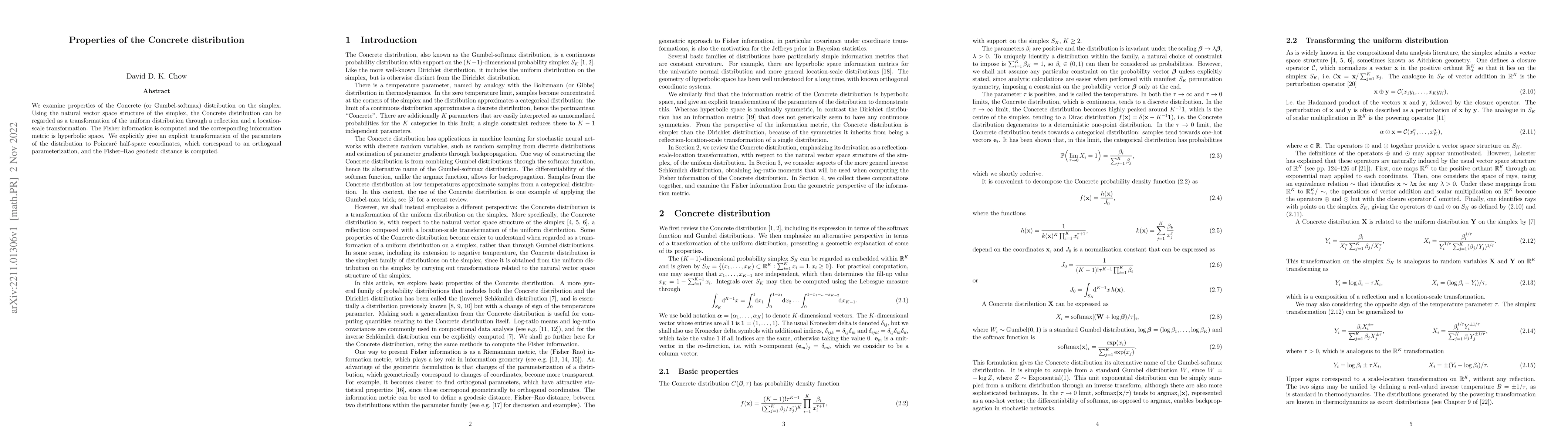 Thumbnail for Properties of the Concrete distribution
