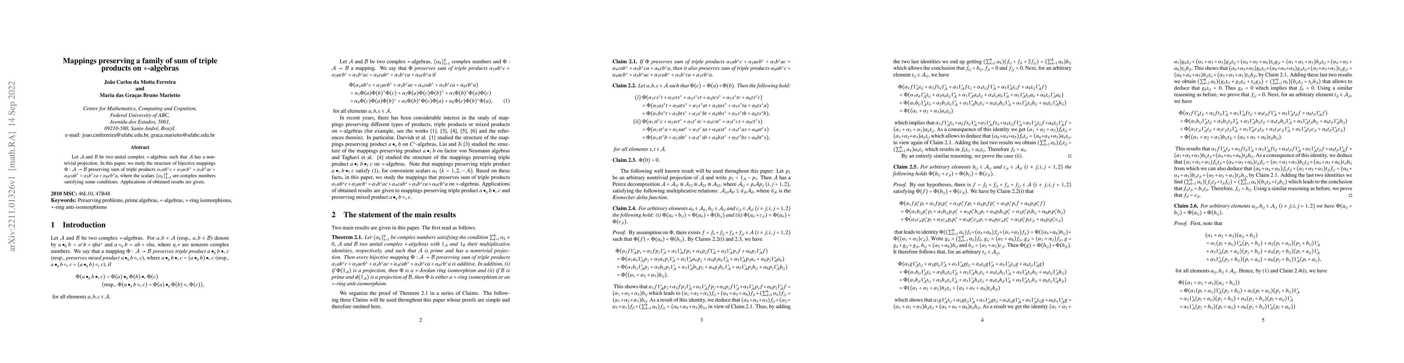 Thumbnail for Mappings preserving sum of triple products on $\ast $-algebras