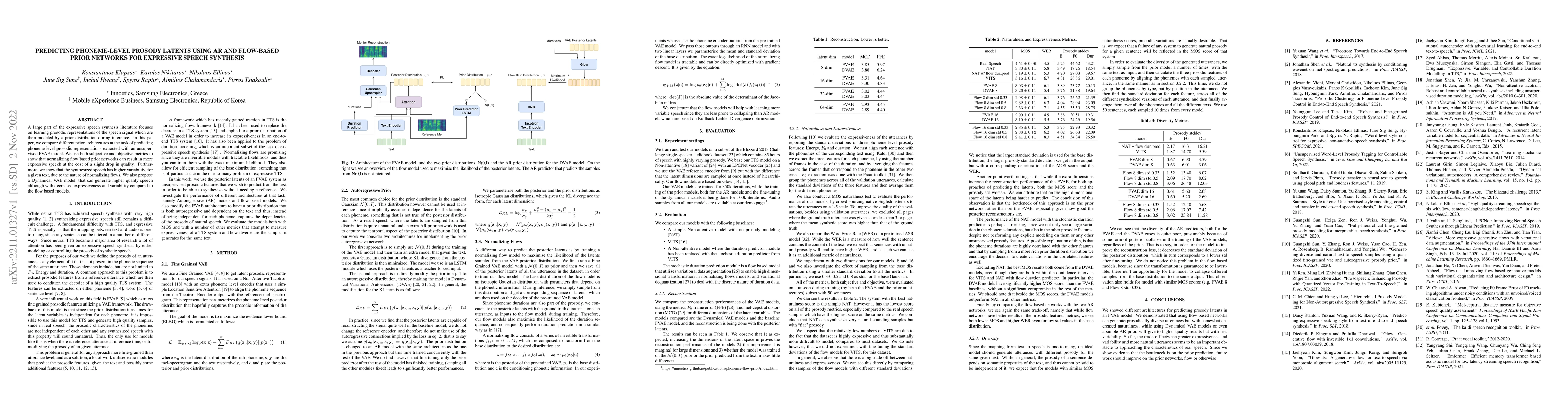 Thumbnail for Predicting phoneme-level prosody latents using AR and flow-based Prior
  Networks for expressive speech synthesis