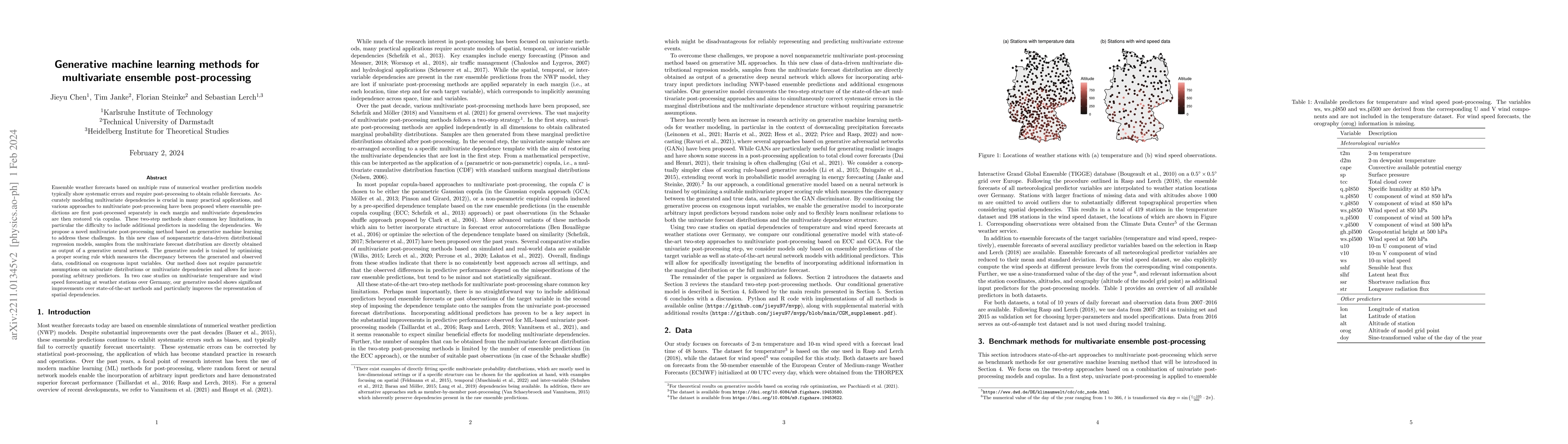 Thumbnail for Generative machine learning methods for multivariate ensemble
  post-processing