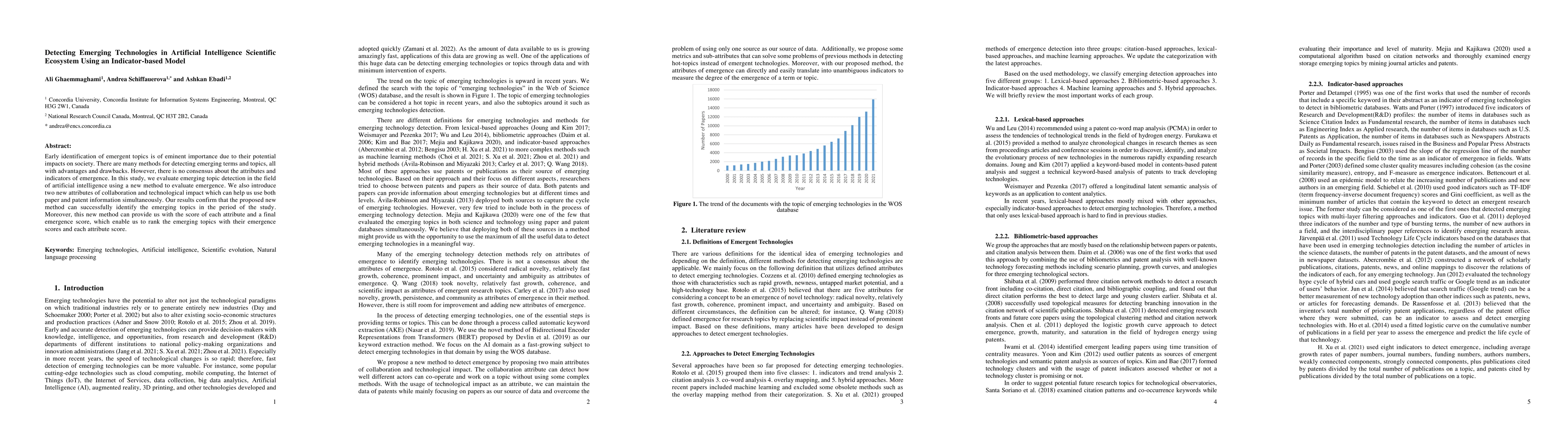 Thumbnail for Detecting Emerging Technologies in Artificial Intelligence Scientific
  Ecosystem Using an Indicator-based Model