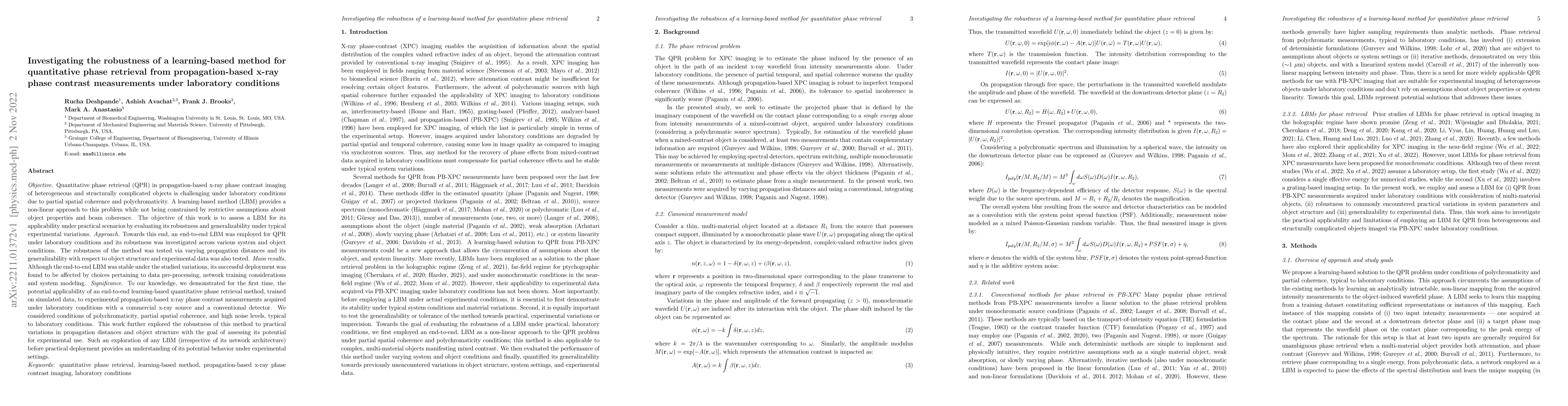 Thumbnail for Investigating the robustness of a learning-based method for quantitative
  phase retrieval from propagation-based x-ray phase contrast measurements
  under laboratory conditions