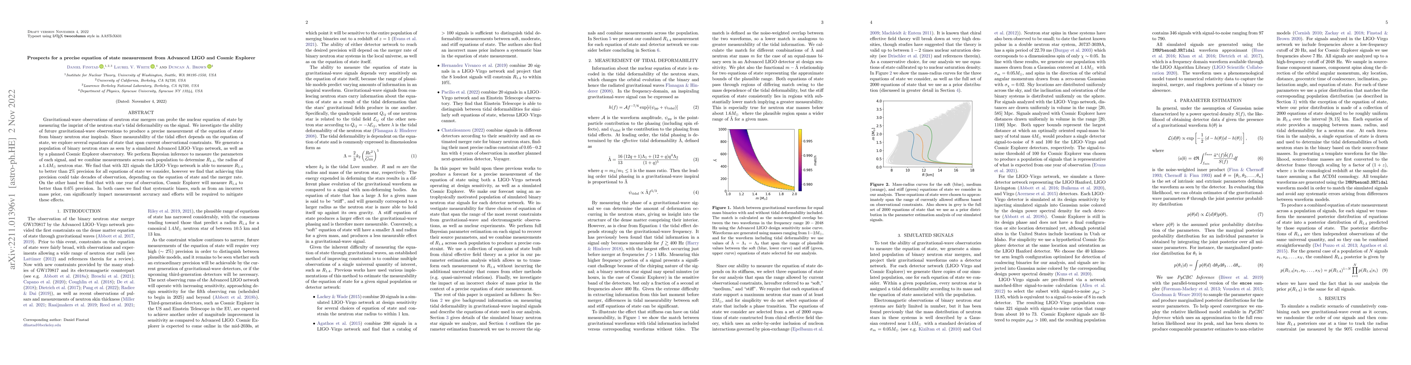 Thumbnail for Prospects for a precise equation of state measurement from Advanced LIGO
  and Cosmic Explorer