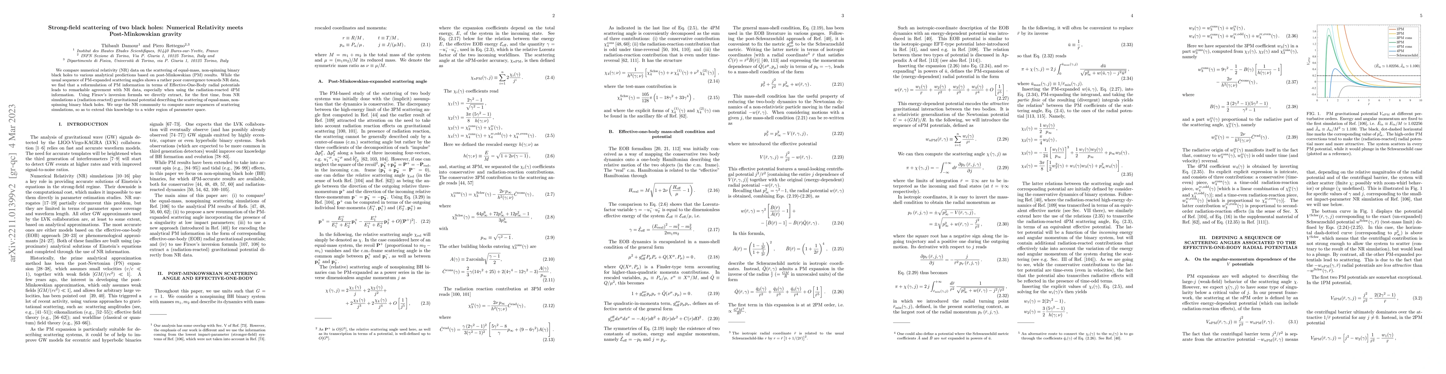 Thumbnail for Strong-field scattering of two black holes: Numerical Relativity meets
  Post-Minkowskian gravity