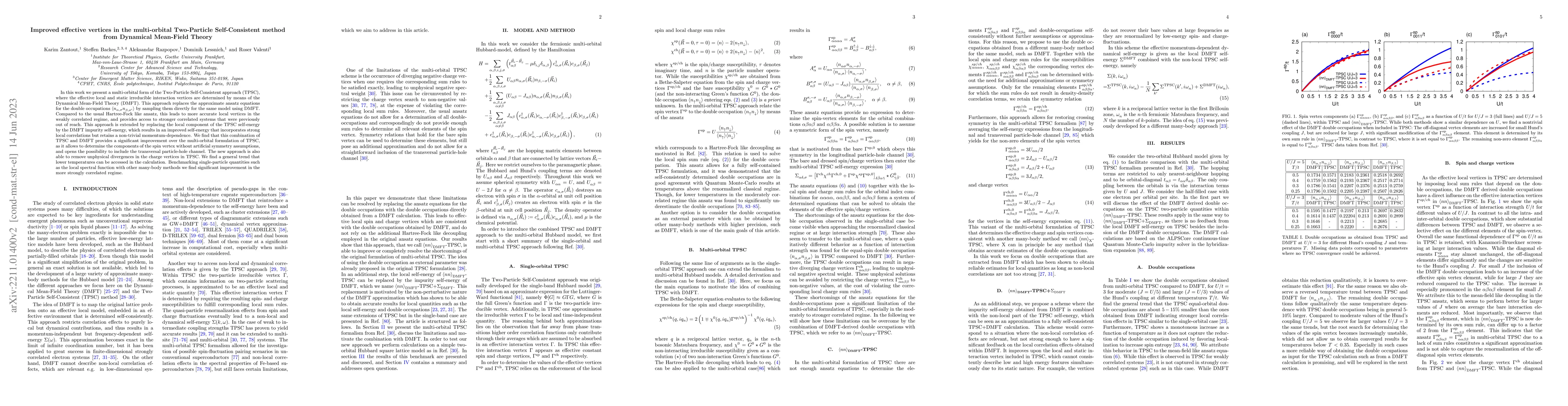 Thumbnail for Improved effective vertices in the multi-orbital Two-Particle
  Self-Consistent method from Dynamical Mean-Field Theory