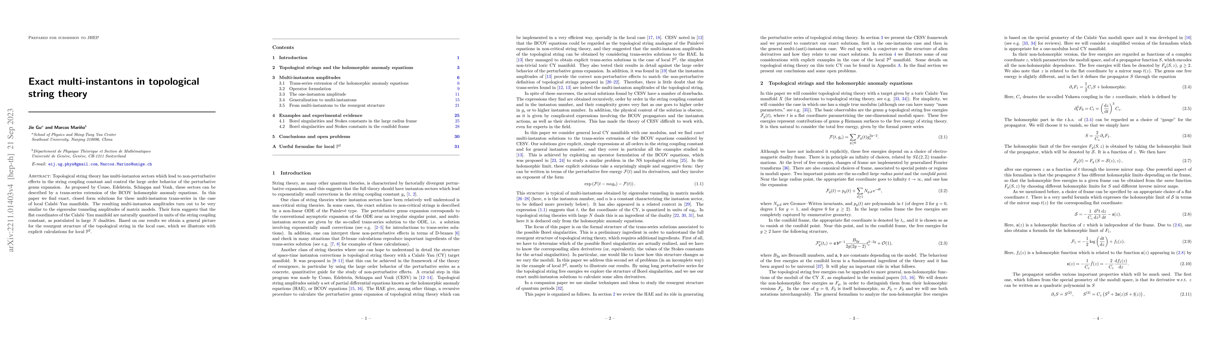 Thumbnail for Exact multi-instantons in topological string theory