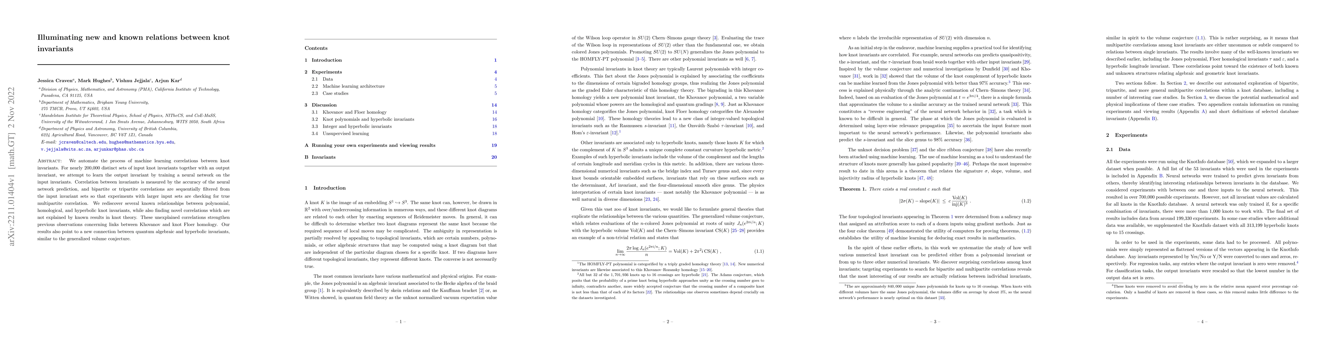 Thumbnail for Illuminating new and known relations between knot invariants