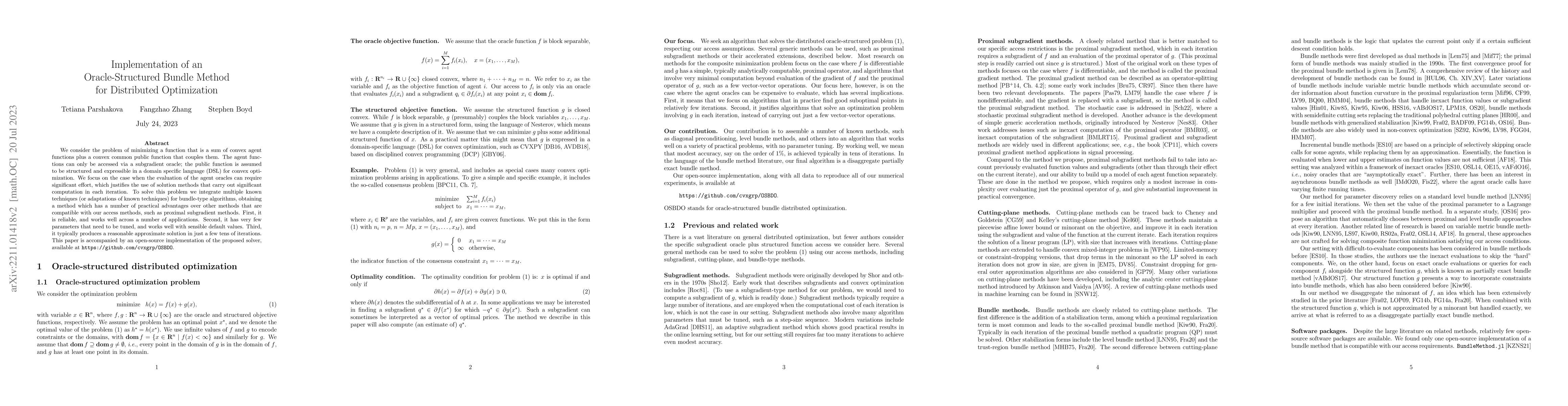 Thumbnail for Implementation of an Oracle-Structured Bundle Method for Distributed
  Optimization