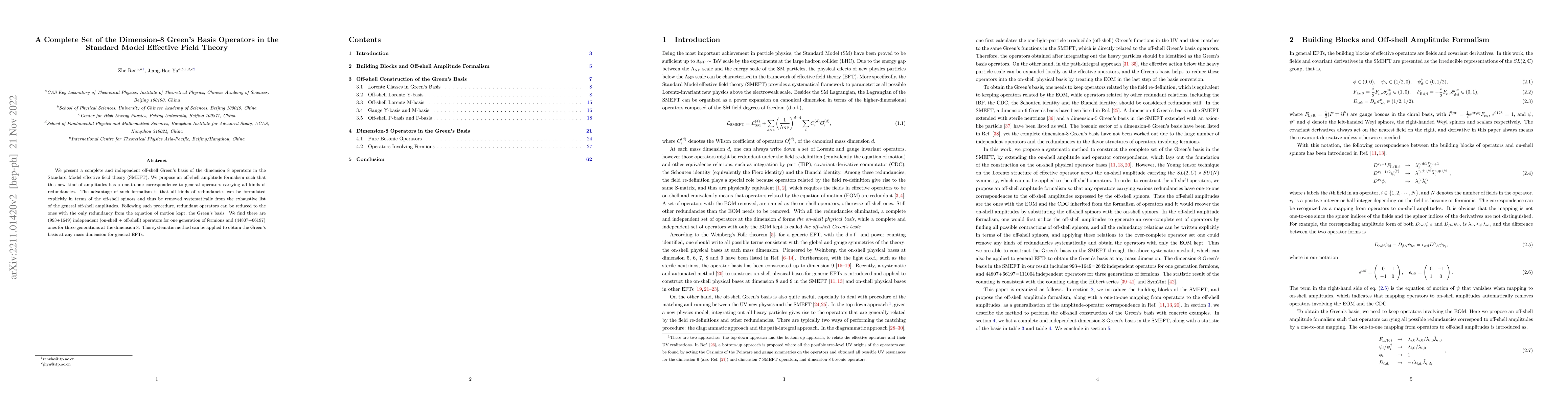 Thumbnail for A Complete Set of the Dimension-8 Green's Basis Operators in the
  Standard Model Effective Field Theory