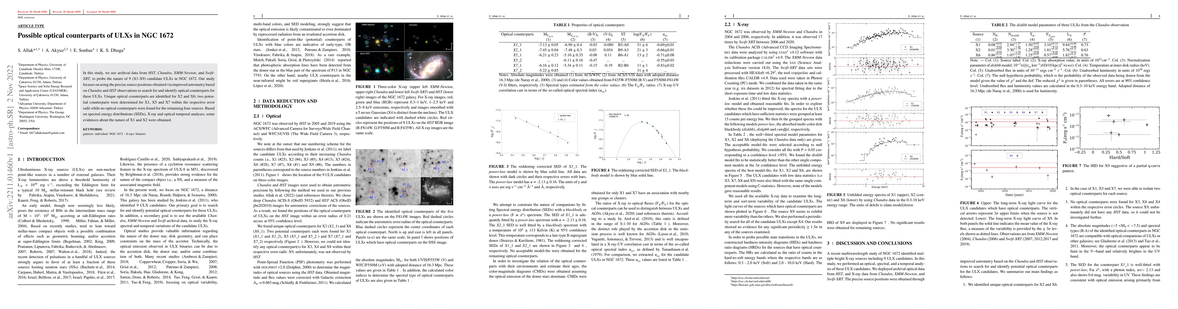 Thumbnail for Possible optical counterparts of ULXs in NGC 1672