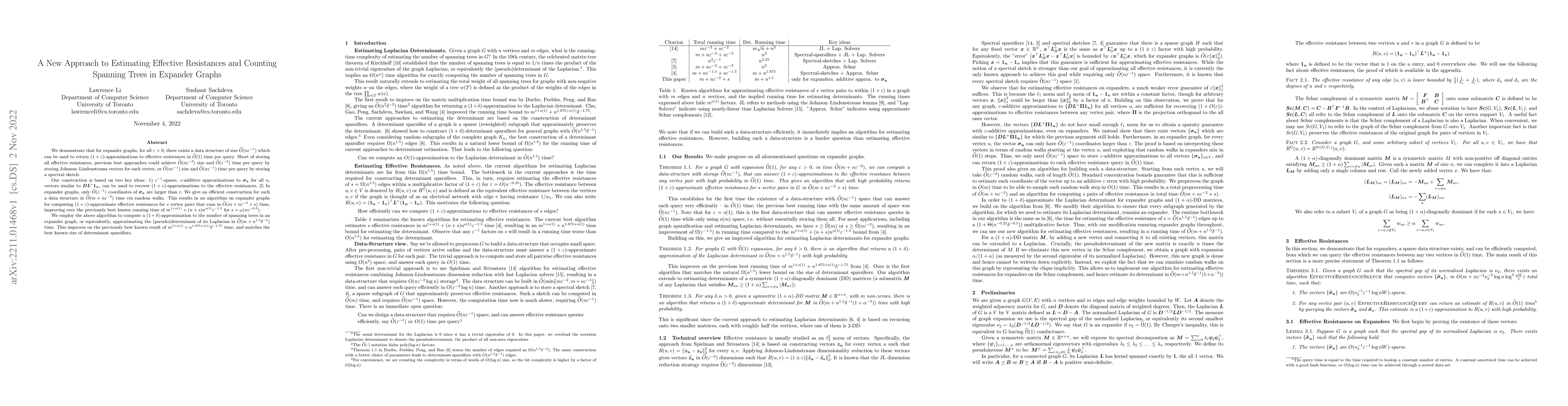 Thumbnail for A New Approach to Estimating Effective Resistances and Counting Spanning
  Trees in Expander Graphs