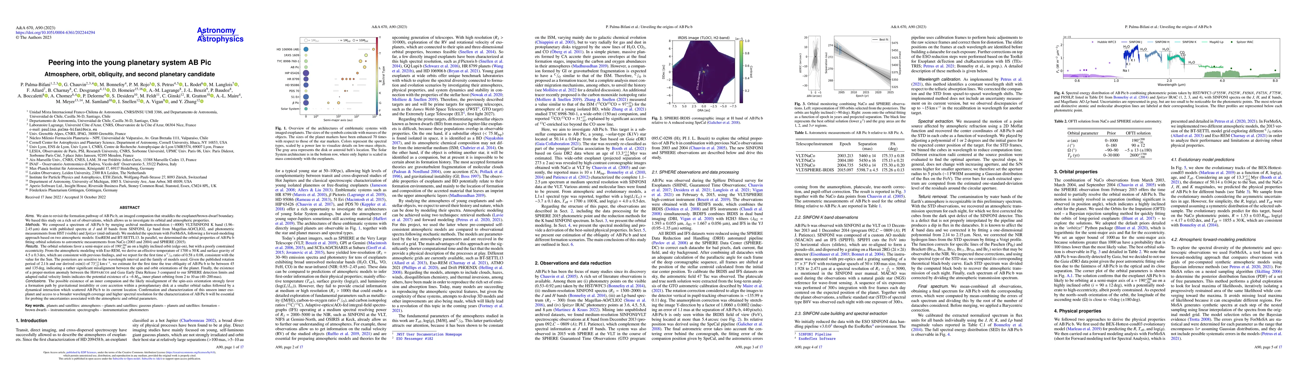 Thumbnail for Peering into the Young Planetary System AB Pic. Atmosphere, Orbit,
  Obliquity & Second Planetary Candidate