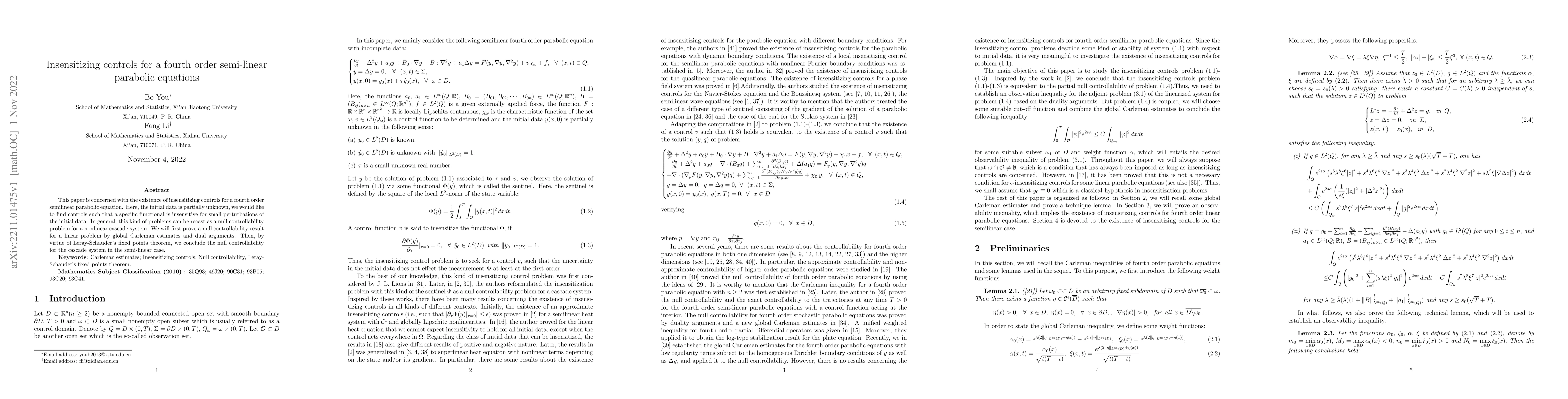 Thumbnail for Insensitizing controls for a fourth order semi-linear parabolic
  equations