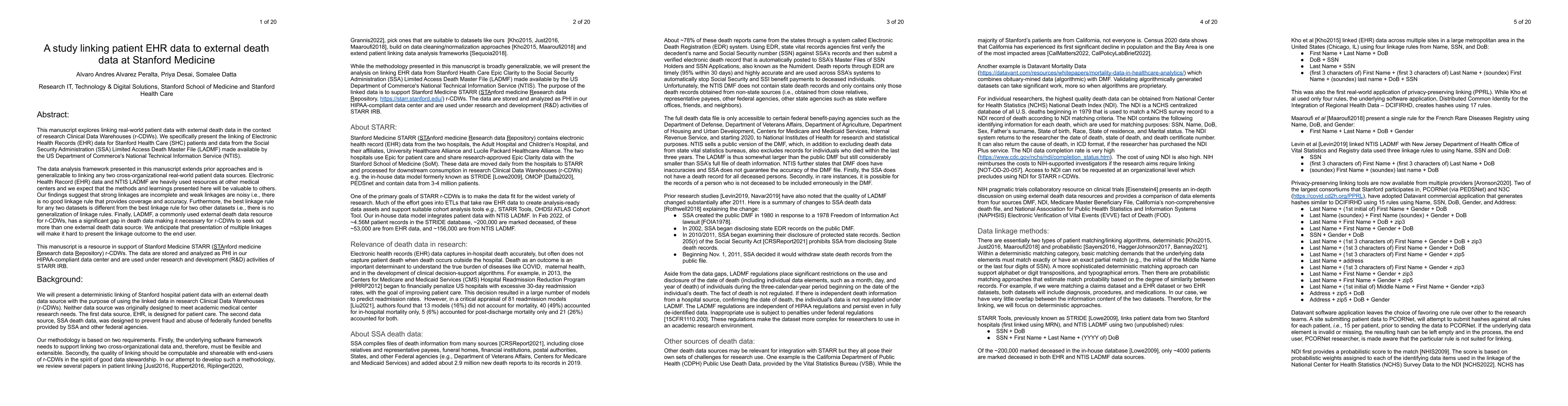 Thumbnail for A study linking patient EHR data to external death data at Stanford
  Medicine