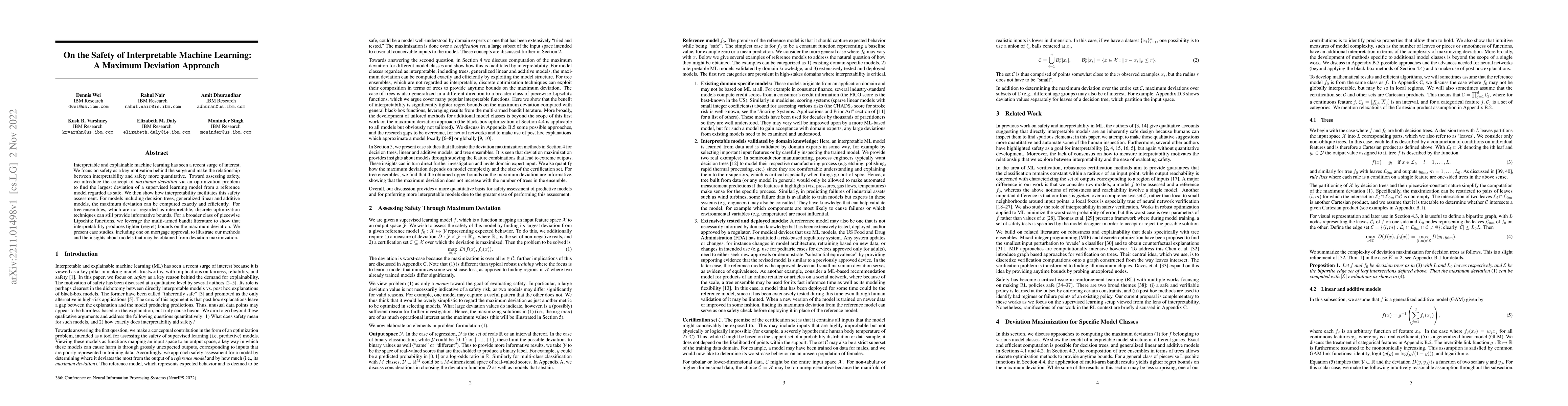 Thumbnail for On the Safety of Interpretable Machine Learning: A Maximum Deviation
  Approach