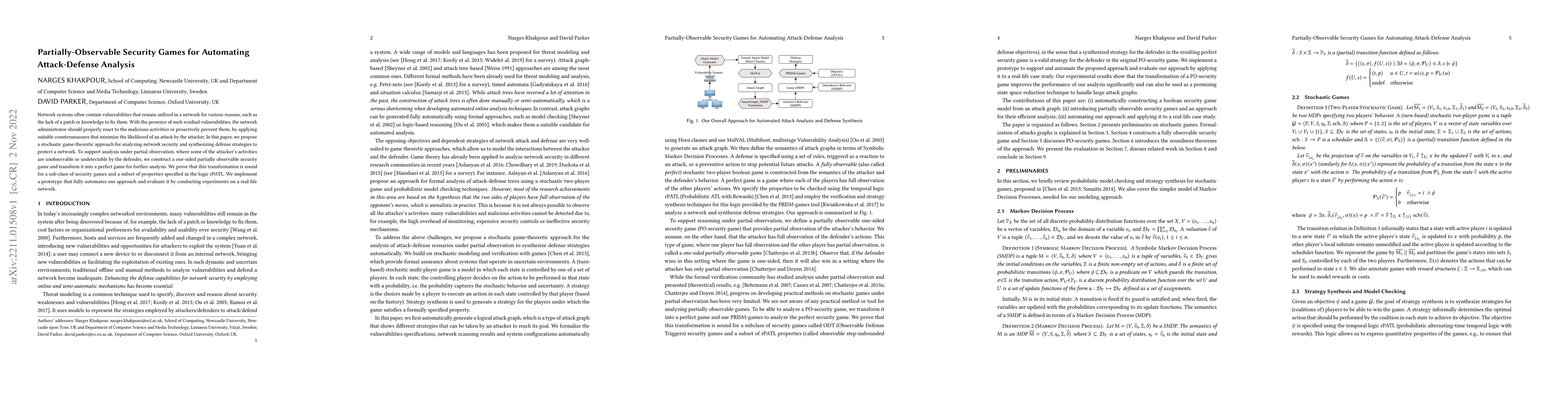 Thumbnail for Partially-Observable Security Games for Automating Attack-Defense
  Analysis