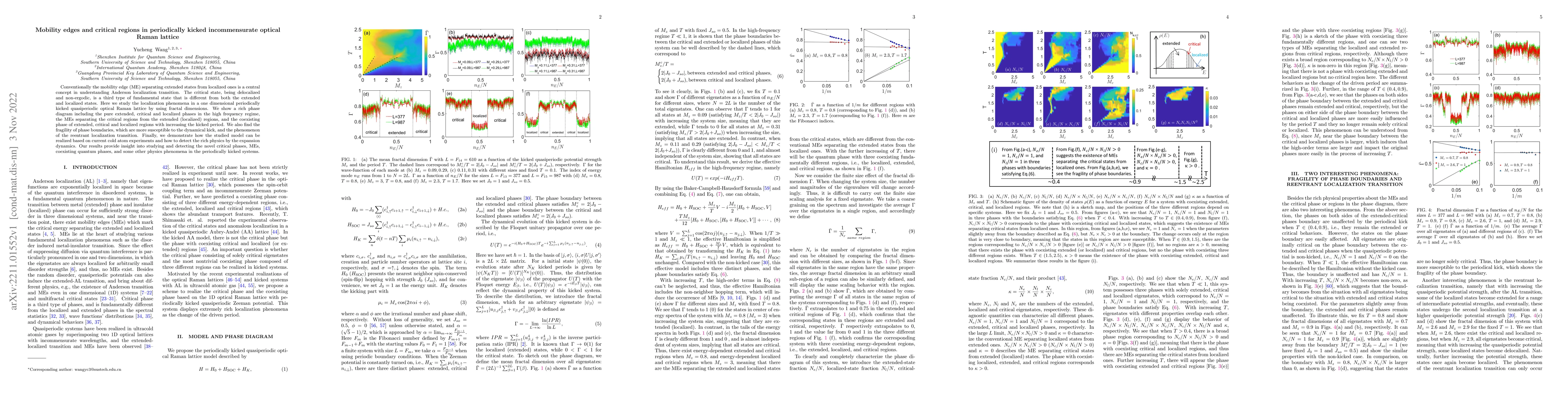 Thumbnail for Mobility edges and critical regions in periodically kicked
  incommensurate optical Raman lattice