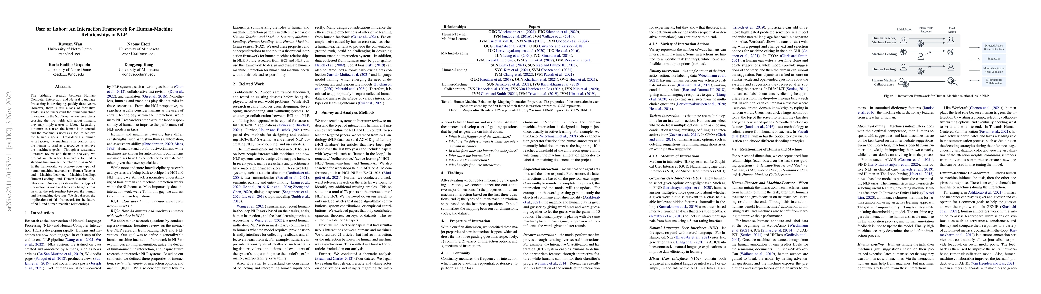Thumbnail for User or Labor: An Interaction Framework for Human-Machine Relationships
  in NLP