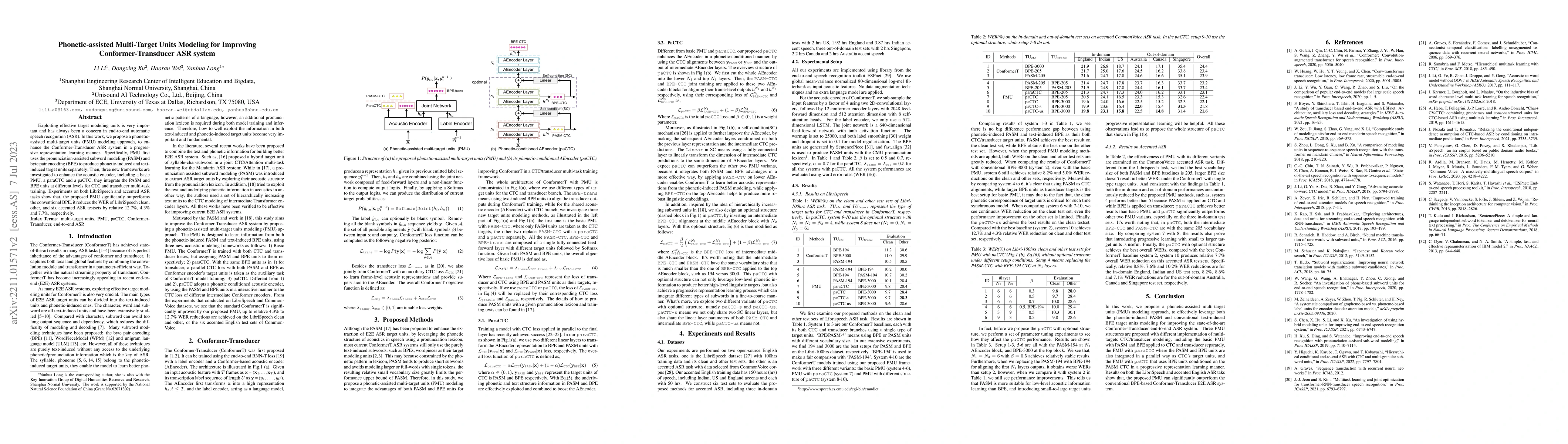Thumbnail for Phonetic-assisted Multi-Target Units Modeling for Improving
  Conformer-Transducer ASR system