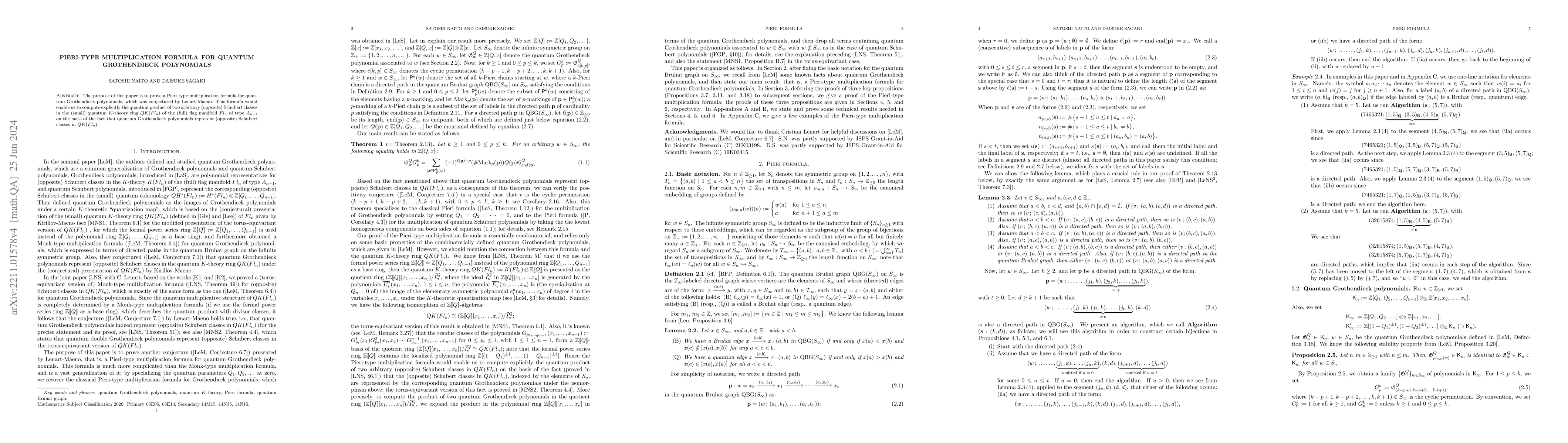 Thumbnail for Pieri-type multiplication formula for quantum Grothendieck polynomials