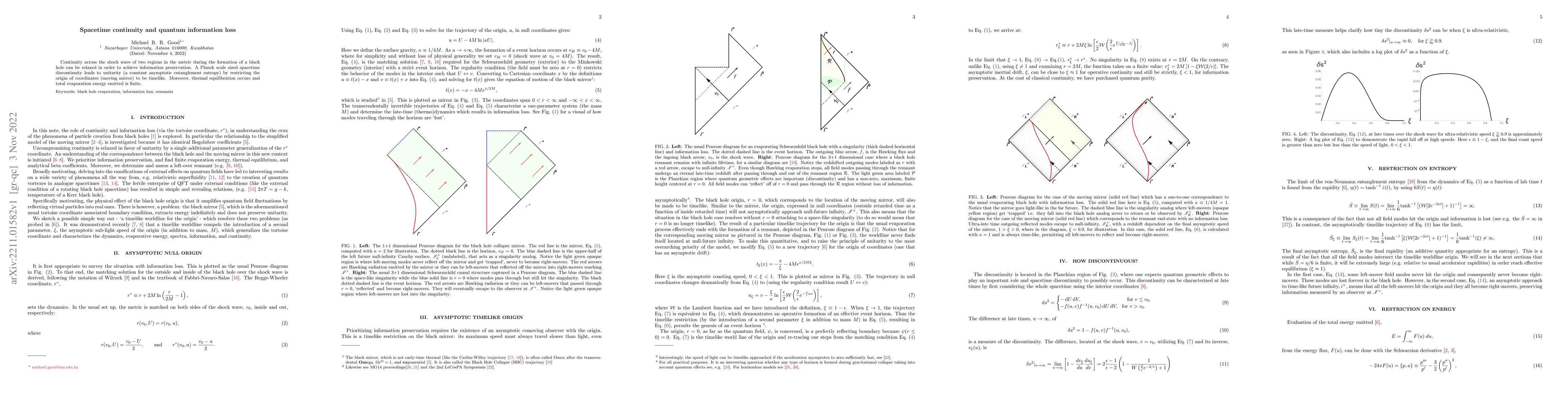 Thumbnail for Spacetime continuity and quantum information loss