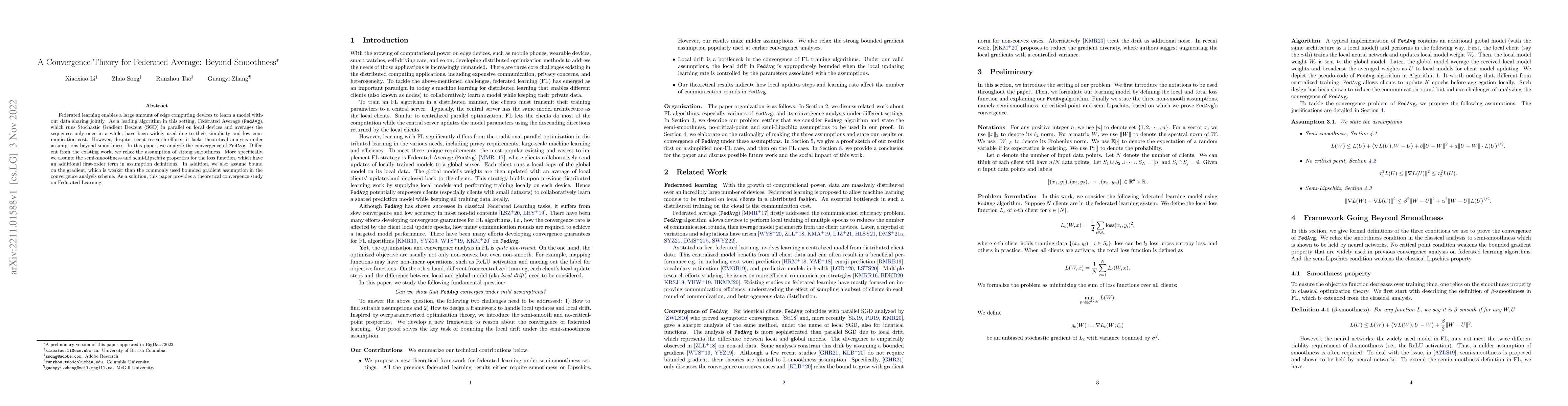 Thumbnail for A Convergence Theory for Federated Average: Beyond Smoothness