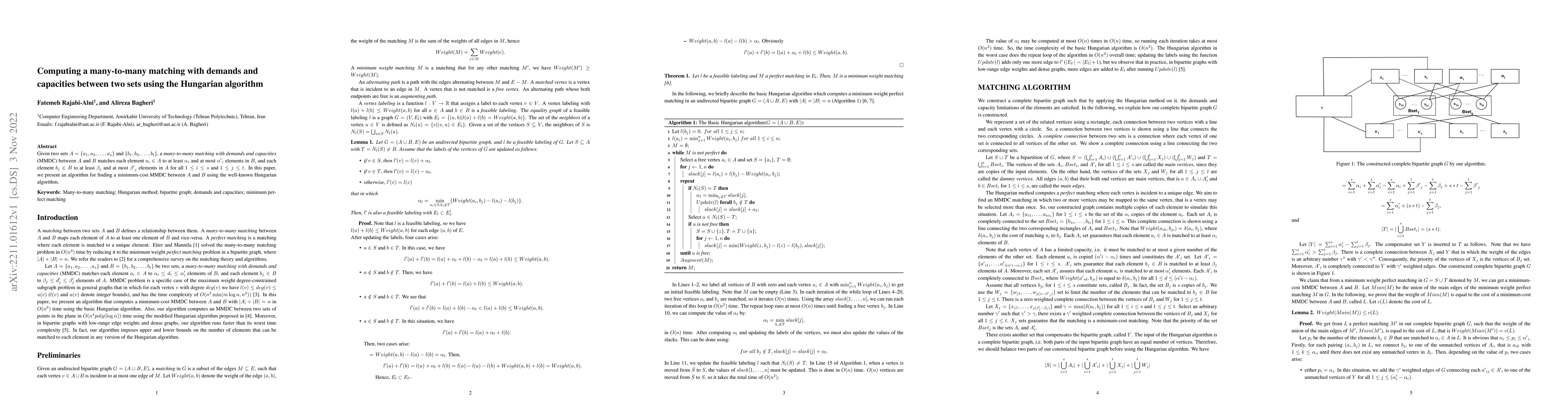Thumbnail for Computing a many-to-many matching with demands and capacities between
  two sets using the Hungarian algorithm
