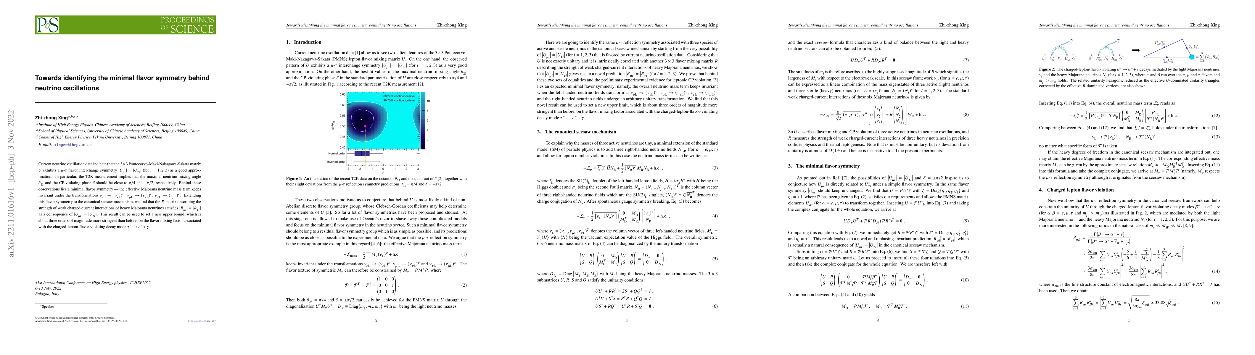 Thumbnail for Towards identifying the minimal flavor symmetry behind neutrino
  oscillations