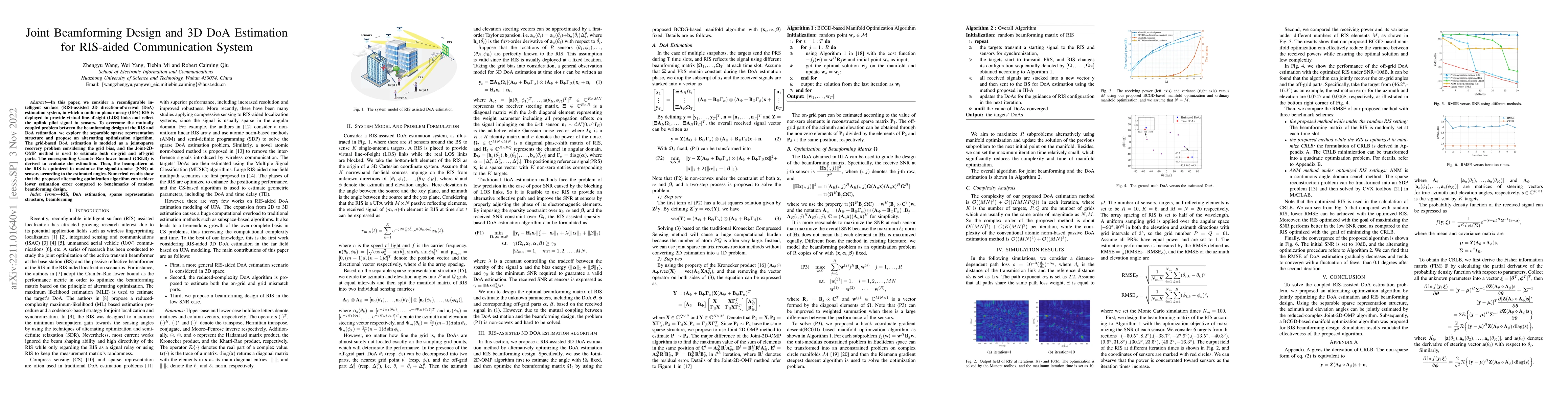 Thumbnail for Joint Beamforming Design and 3D DoA Estimation for RIS-aided
  Communication System